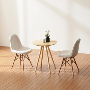 세레나 원형 젤리에코 2인 테이블 의자 세트 (테이블+의자2)